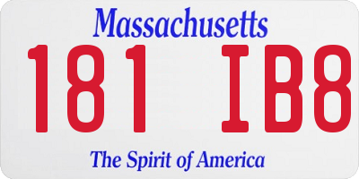 MA license plate 181IB8