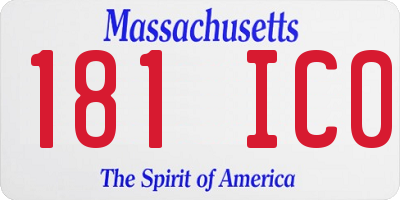MA license plate 181IC0