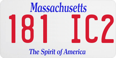 MA license plate 181IC2
