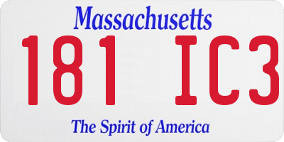 MA license plate 181IC3