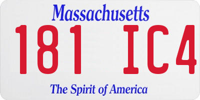 MA license plate 181IC4