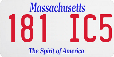 MA license plate 181IC5