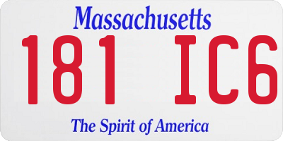 MA license plate 181IC6