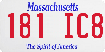 MA license plate 181IC8