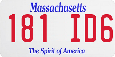 MA license plate 181ID6