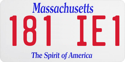 MA license plate 181IE1