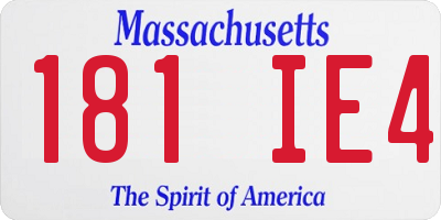 MA license plate 181IE4