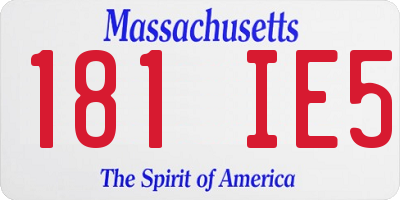 MA license plate 181IE5