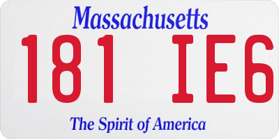 MA license plate 181IE6