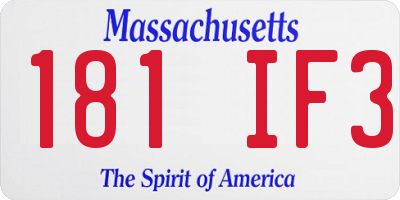 MA license plate 181IF3