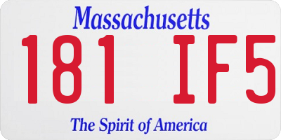 MA license plate 181IF5
