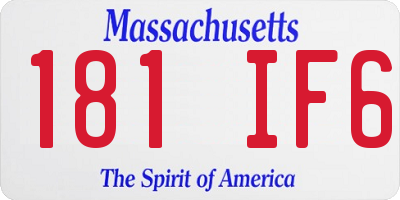 MA license plate 181IF6