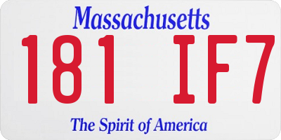 MA license plate 181IF7