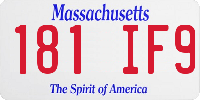 MA license plate 181IF9