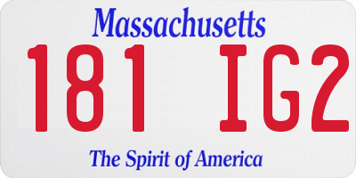 MA license plate 181IG2
