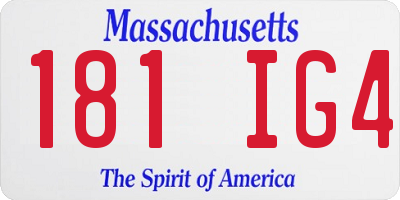 MA license plate 181IG4