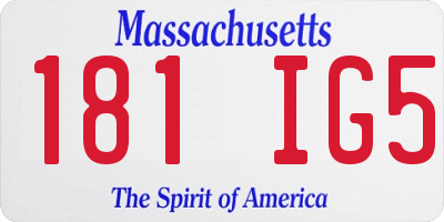 MA license plate 181IG5