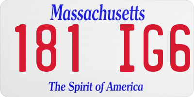 MA license plate 181IG6