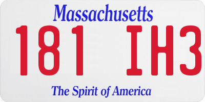 MA license plate 181IH3