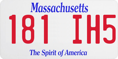 MA license plate 181IH5