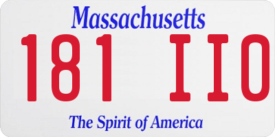 MA license plate 181II0