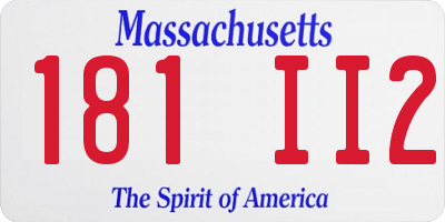 MA license plate 181II2