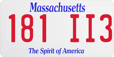 MA license plate 181II3