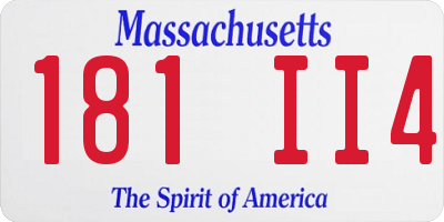 MA license plate 181II4