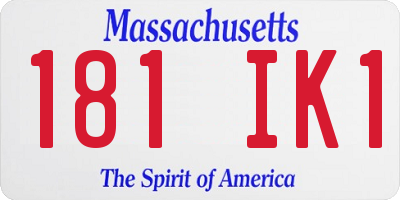 MA license plate 181IK1