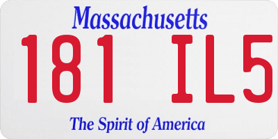 MA license plate 181IL5