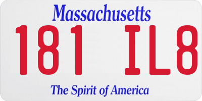 MA license plate 181IL8