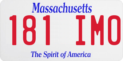 MA license plate 181IM0