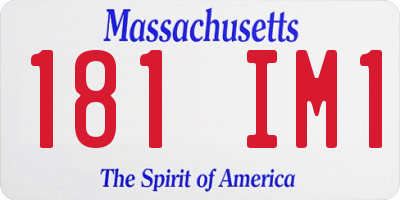 MA license plate 181IM1