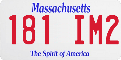 MA license plate 181IM2