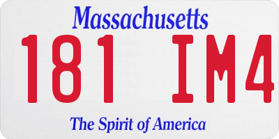 MA license plate 181IM4