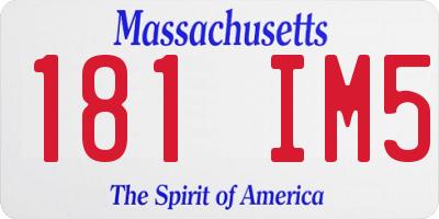 MA license plate 181IM5