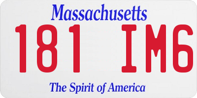 MA license plate 181IM6