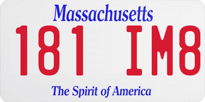 MA license plate 181IM8