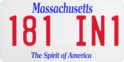 MA license plate 181IN1