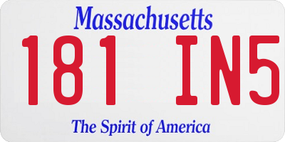 MA license plate 181IN5