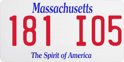 MA license plate 181IO5