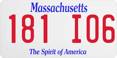 MA license plate 181IO6