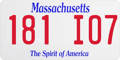 MA license plate 181IO7