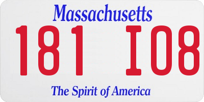 MA license plate 181IO8