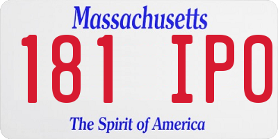 MA license plate 181IP0