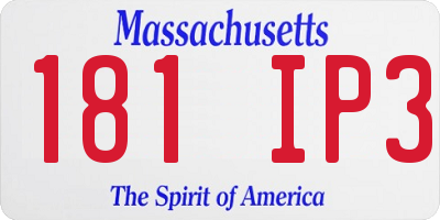 MA license plate 181IP3