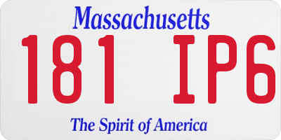 MA license plate 181IP6