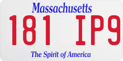 MA license plate 181IP9