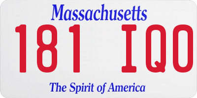 MA license plate 181IQ0