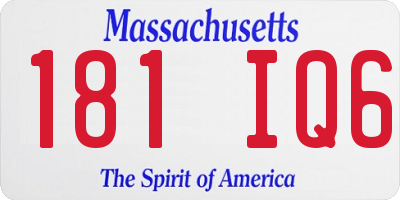 MA license plate 181IQ6